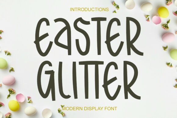 Easter Glitter Font for Web Design