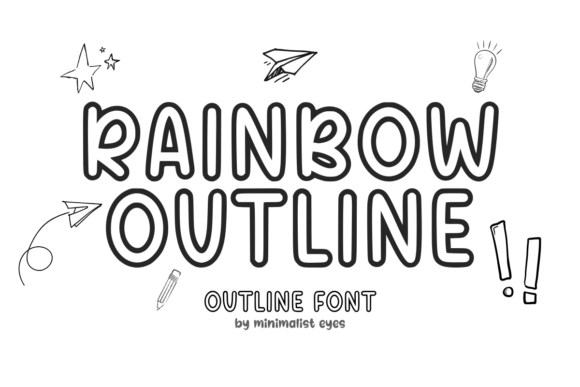 Rainbow Outline Font