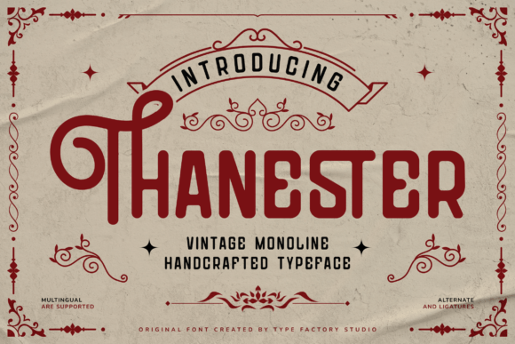 Thanester Font: Vintage Display Style