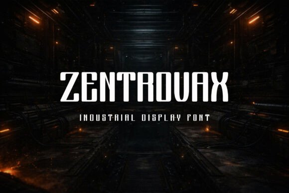 Zentrovax Font: Bold Industrial Design